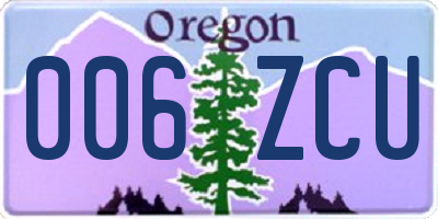OR license plate 006ZCU