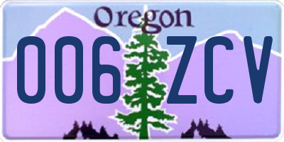 OR license plate 006ZCV