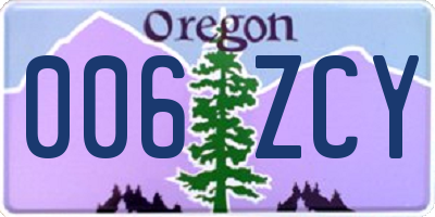 OR license plate 006ZCY