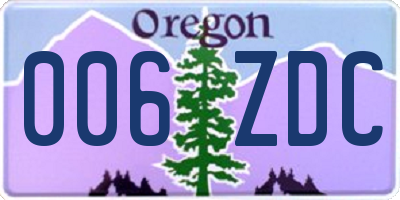 OR license plate 006ZDC