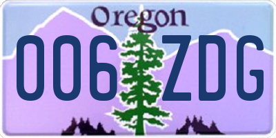 OR license plate 006ZDG