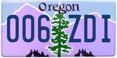 OR license plate 006ZDI