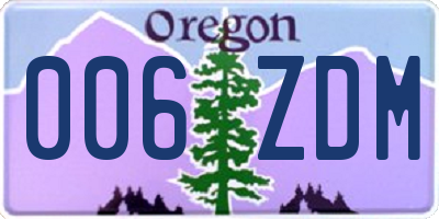OR license plate 006ZDM