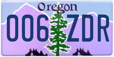 OR license plate 006ZDR