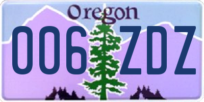 OR license plate 006ZDZ
