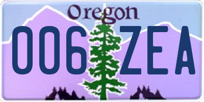 OR license plate 006ZEA