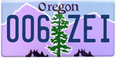 OR license plate 006ZEI