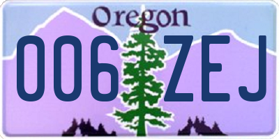 OR license plate 006ZEJ