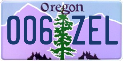 OR license plate 006ZEL