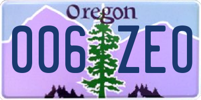 OR license plate 006ZEO