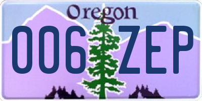 OR license plate 006ZEP