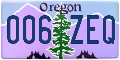 OR license plate 006ZEQ