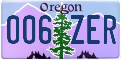 OR license plate 006ZER