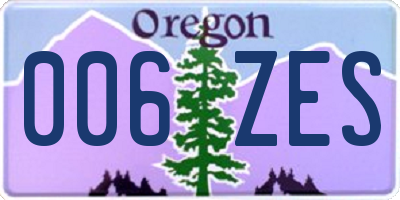 OR license plate 006ZES