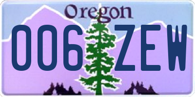 OR license plate 006ZEW