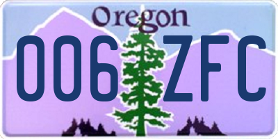OR license plate 006ZFC