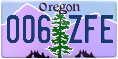 OR license plate 006ZFE