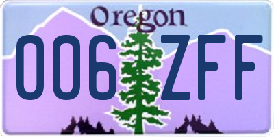 OR license plate 006ZFF