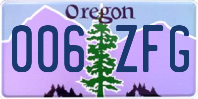OR license plate 006ZFG