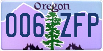 OR license plate 006ZFP