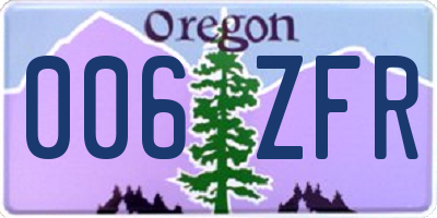 OR license plate 006ZFR