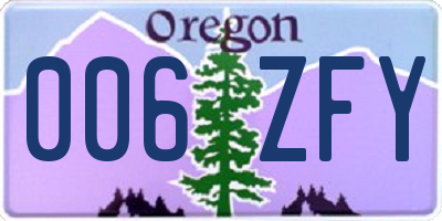 OR license plate 006ZFY