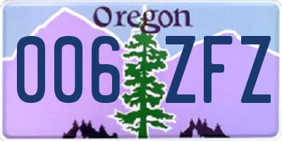 OR license plate 006ZFZ
