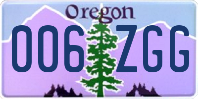 OR license plate 006ZGG