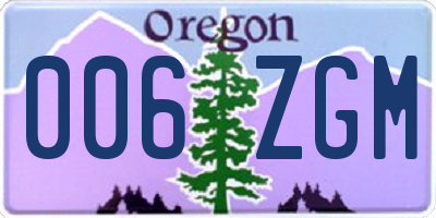 OR license plate 006ZGM