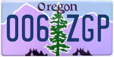 OR license plate 006ZGP