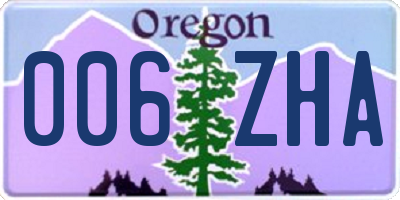 OR license plate 006ZHA