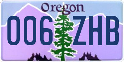 OR license plate 006ZHB