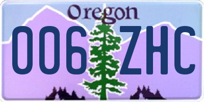 OR license plate 006ZHC