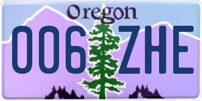 OR license plate 006ZHE