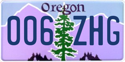 OR license plate 006ZHG