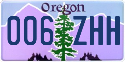OR license plate 006ZHH