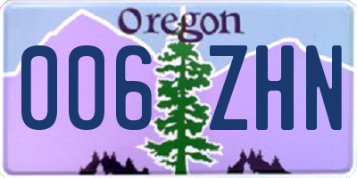 OR license plate 006ZHN