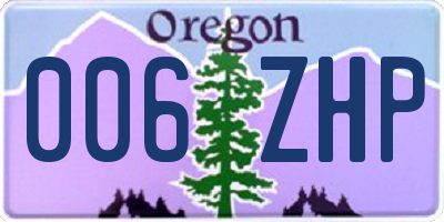 OR license plate 006ZHP