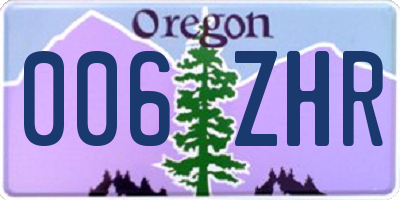 OR license plate 006ZHR