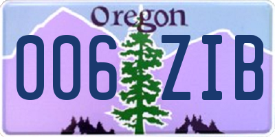 OR license plate 006ZIB