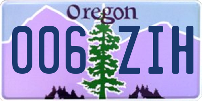 OR license plate 006ZIH