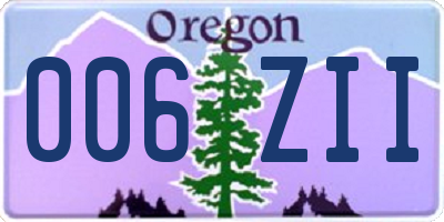 OR license plate 006ZII