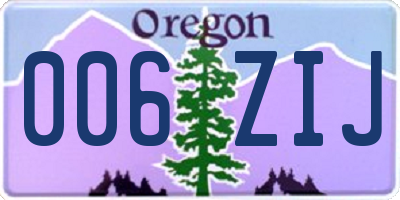 OR license plate 006ZIJ