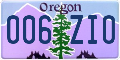 OR license plate 006ZIO