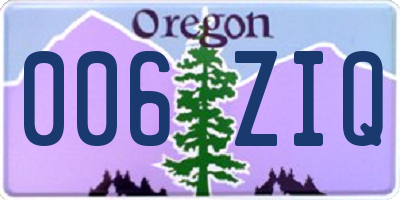 OR license plate 006ZIQ