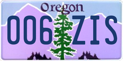 OR license plate 006ZIS