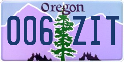 OR license plate 006ZIT