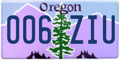 OR license plate 006ZIU