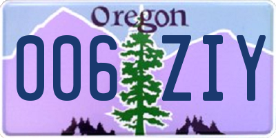 OR license plate 006ZIY