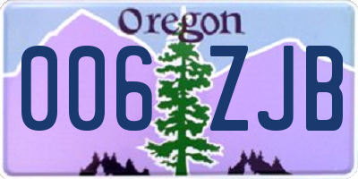 OR license plate 006ZJB